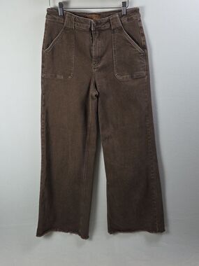 Judy Blue Retro Wide Jeans Sz 29 Brown Farmhouse Boho Western